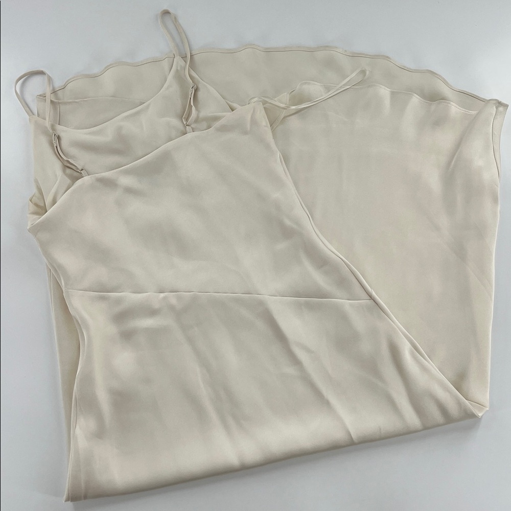 Express Ivory dress Satin Scoop Neck Downtown Cami Slip midi bride bridal - Picture 9 of 9